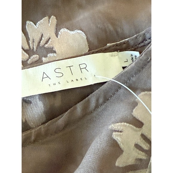 ASTR The Label Women's NWT Tara Silk Top Size L Silver Sheer $120 - Picture 3 of 5
